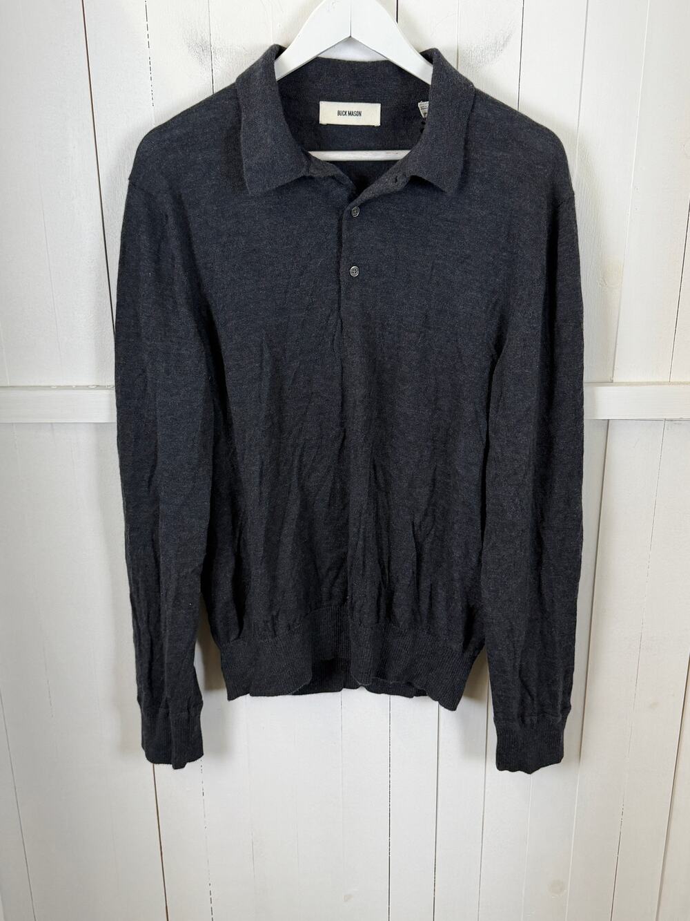 BUCK MASON Cashmere Pullover Sweater Blue Men's Size S NWT